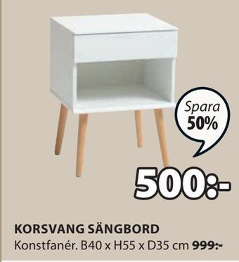 JYSK Korsvang sängbord erbjuda