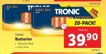 Lidl Batterier erbjuda