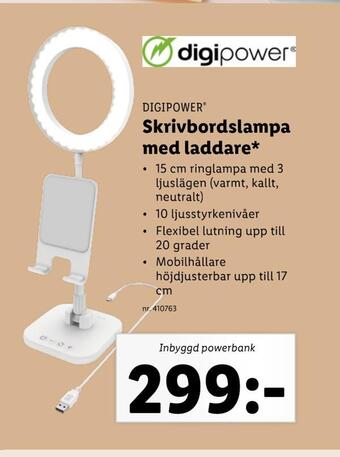 Lidl Skrivbordslampa med laddare erbjuda