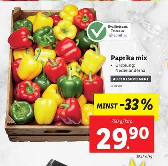 Lidl Paprika mix erbjuda