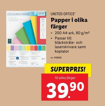 Lidl Papper i olika färger erbjuda
