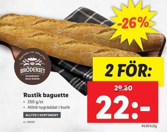 Lidl Rustik baguette erbjuda