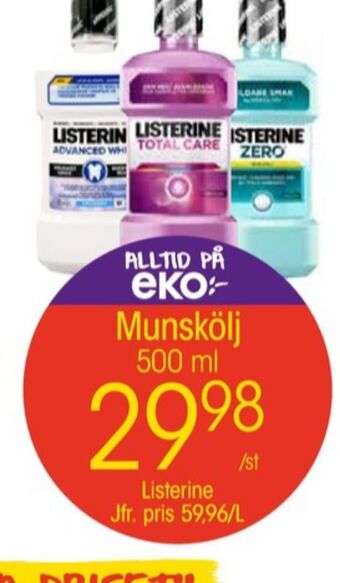 EKO Listerine munskölj erbjuda