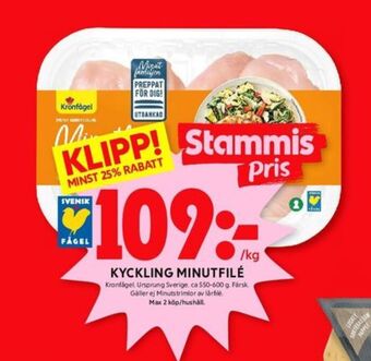 ICA Kvantum Kronfågel kycklingfilé erbjuda