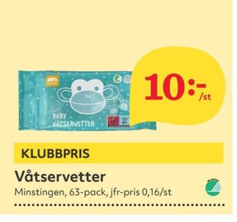 Minstingen tvättservetter