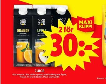 ICA Maxi God morgon juice erbjuda