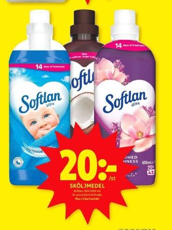 ICA Kvantum Softlan sköljmedel erbjuda