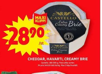 ICA Maxi Castello cheddar erbjuda