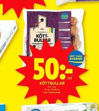 ICA Kvantum Ica köttbullar erbjuda
