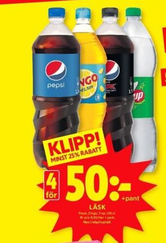 ICA Kvantum Pepsi läskedryck erbjuda