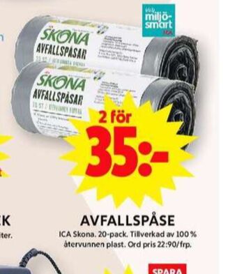 ICA Maxi Skona avfallspåsar erbjuda