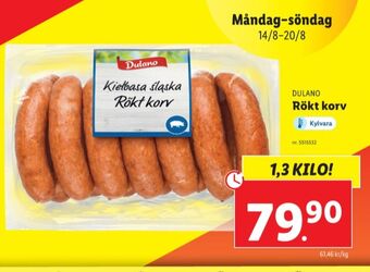 Lidl Dulano rökt korv erbjuda