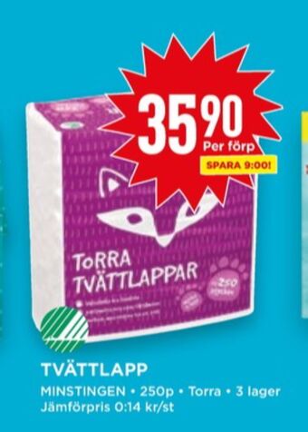 Willys Minstingen tvättlappar erbjuda