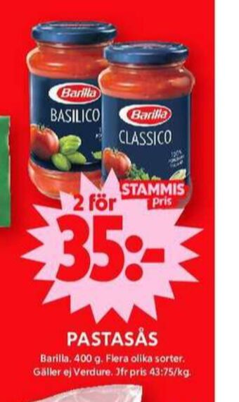 ICA Maxi Barilla pastasås erbjuda