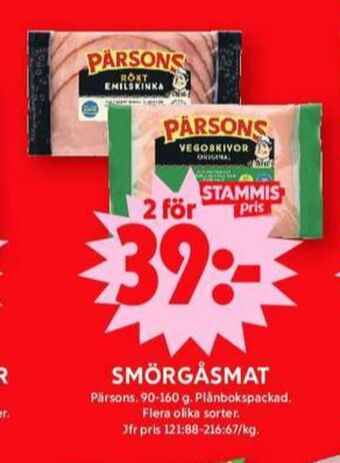 ICA Maxi Pärsons vegetarpålägg erbjuda