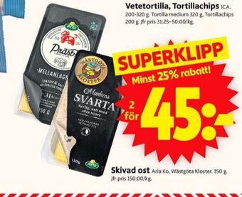 ICA Supermarket Arla skivad ost erbjuda