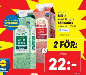 Lidl Matriket mellanmjölk erbjuda