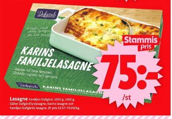 ICA Supermarket Dafgårds lasagne erbjuda