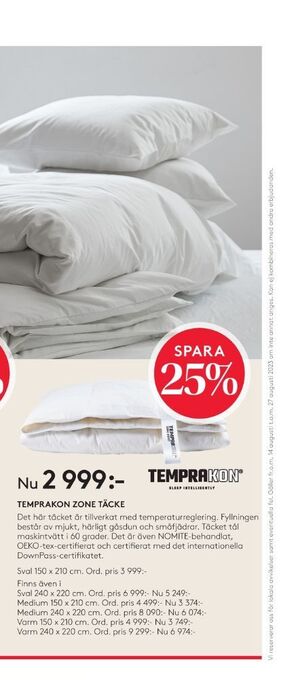 Seng Temprakon täcke erbjuda