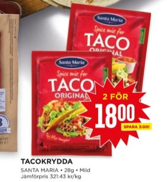 Willys Santa maria taco kryddmix erbjuda