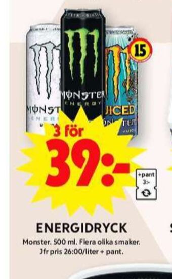 ICA Maxi Monster energidryck erbjuda