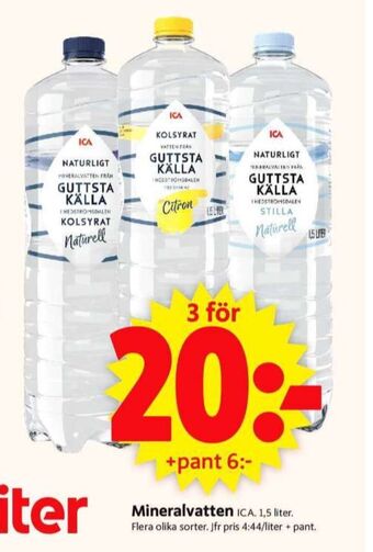 ICA Supermarket Guttsta källa mineralvatten erbjuda