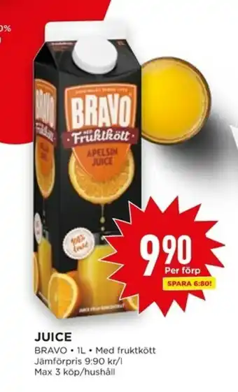 Willys Bravo Juice 1l erbjuda