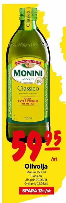 City Gross Monini Olivolja erbjuda