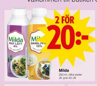 Matöppet Milda Matlagningsgrädde erbjuda