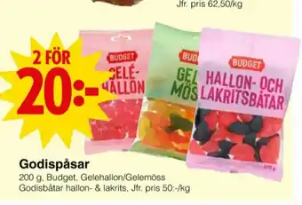 Matöppet Budget Godispåsar erbjuda