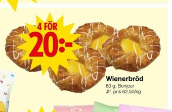 Matöppet Bonjour Butiksbakat kaffebröd erbjuda