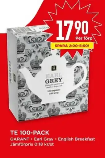 Willys Garant Te 100-pack erbjuda