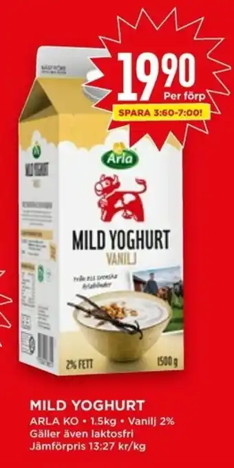 Willys Arla Ko Mild Yoghurt 1.5kg erbjuda