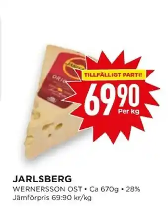 Willys Wernersson Ost Jarlsberg 670g erbjuda