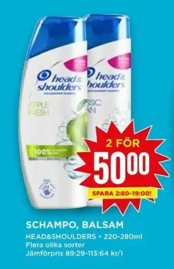 Head & Shoulders Schampo, Balsam 220-280ml