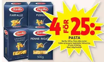 ICA Maxi Barilla Pasta 500g erbjuda