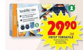 Royal Greenland Fryst Torskfilé 275g