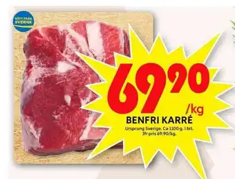 ICA Maxi Ursprung Sverige Benfri Karré 1100g erbjuda