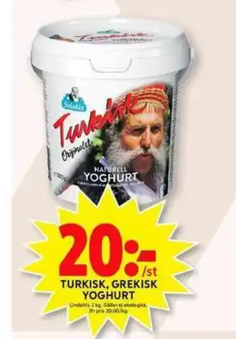 ICA Maxi Salakis Turkisk, Grekisk Yoghurt 1kg erbjuda
