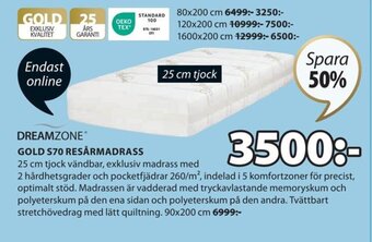 JYSK GOLD S70 RESÅRMADRASS erbjuda