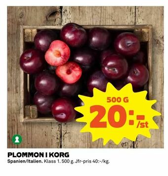 Coop Extra Plommon i korg erbjuda