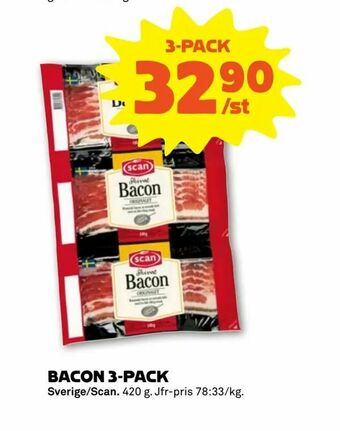 Coop Forum Bacon 3-pack erbjuda