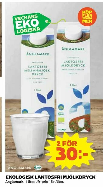 Coop Daglivs Ekologisk laktosfri mjölkdryck erbjuda