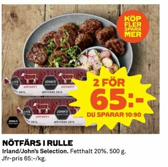 Coop Daglivs Nötfärs i rulle erbjuda