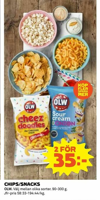 Coop Daglivs Chips/snacks erbjuda