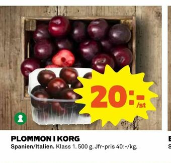 Coop Daglivs Plommon i korg erbjuda