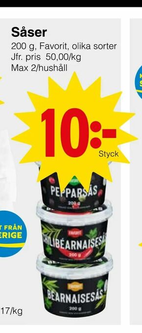 Matöppet Såser erbjuda