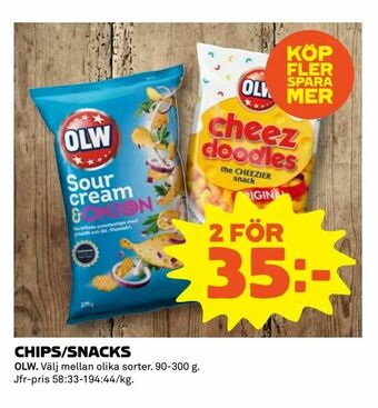 Coop Extra Chips/snacks erbjuda