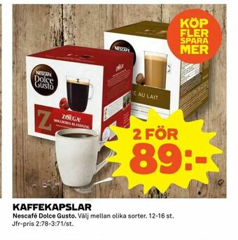 Coop Extra Kaffekapslar erbjuda