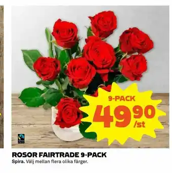Coop Extra Rosor fairtrade 9-pack erbjuda